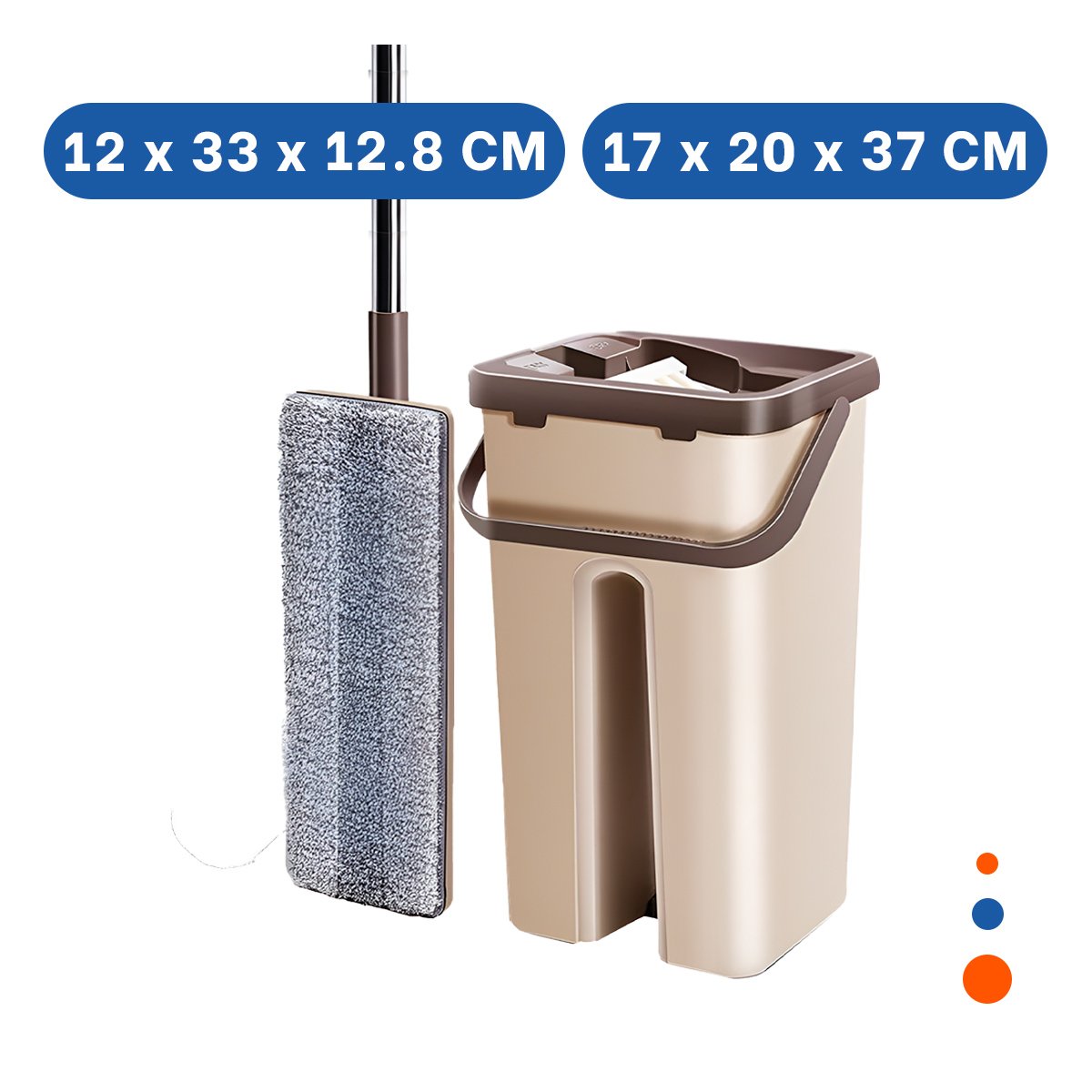 PACK12 KIT DE LIMPIEZA 360 CON BALDE CENTRIFUGADOR BEIGE Y MARRON HOGAR Y+PAPEL REGALO - 4