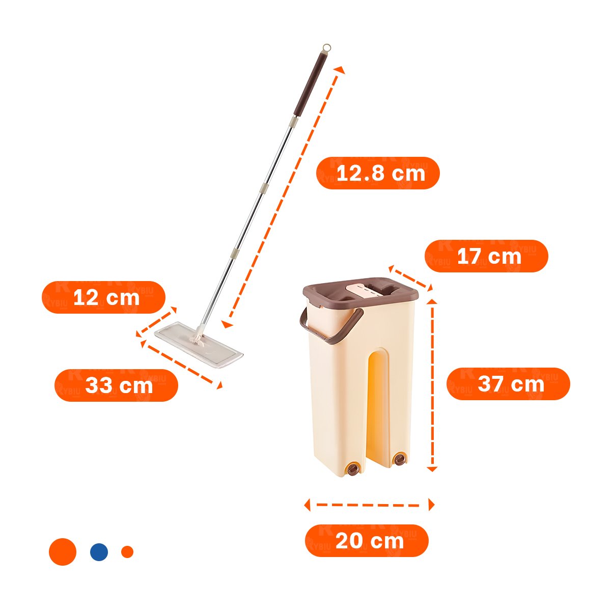 TRAPEADOR GIRATORIO 360 CON BALDE CENTRIFUGADOR BEIGE Y MARRON FACIL MANEJO Y+REGALO STICKER - 4