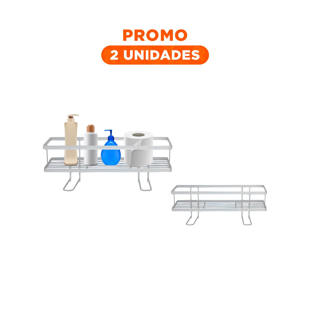 PACK2 SOPORTE FUNCIONAL DE PARED 32X14X16CM BLANCO ESTILO HOGAR Y+REGALO STICKER - 1