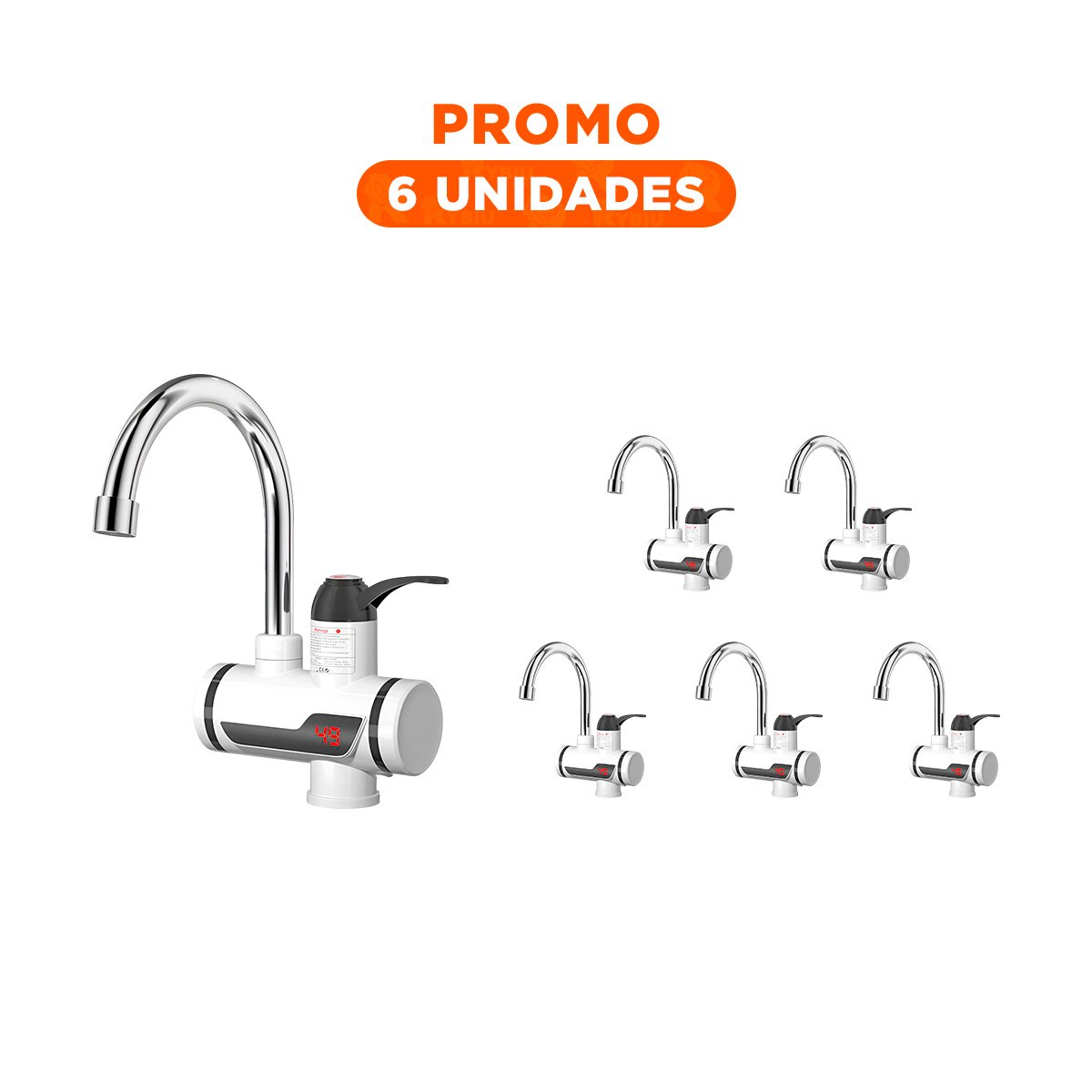 PACK6 SISTEMA CALENTADOR DE AGUA BLANCO CON ACABADO FINO DOMESTICO Y+REGALO STICKER - 1