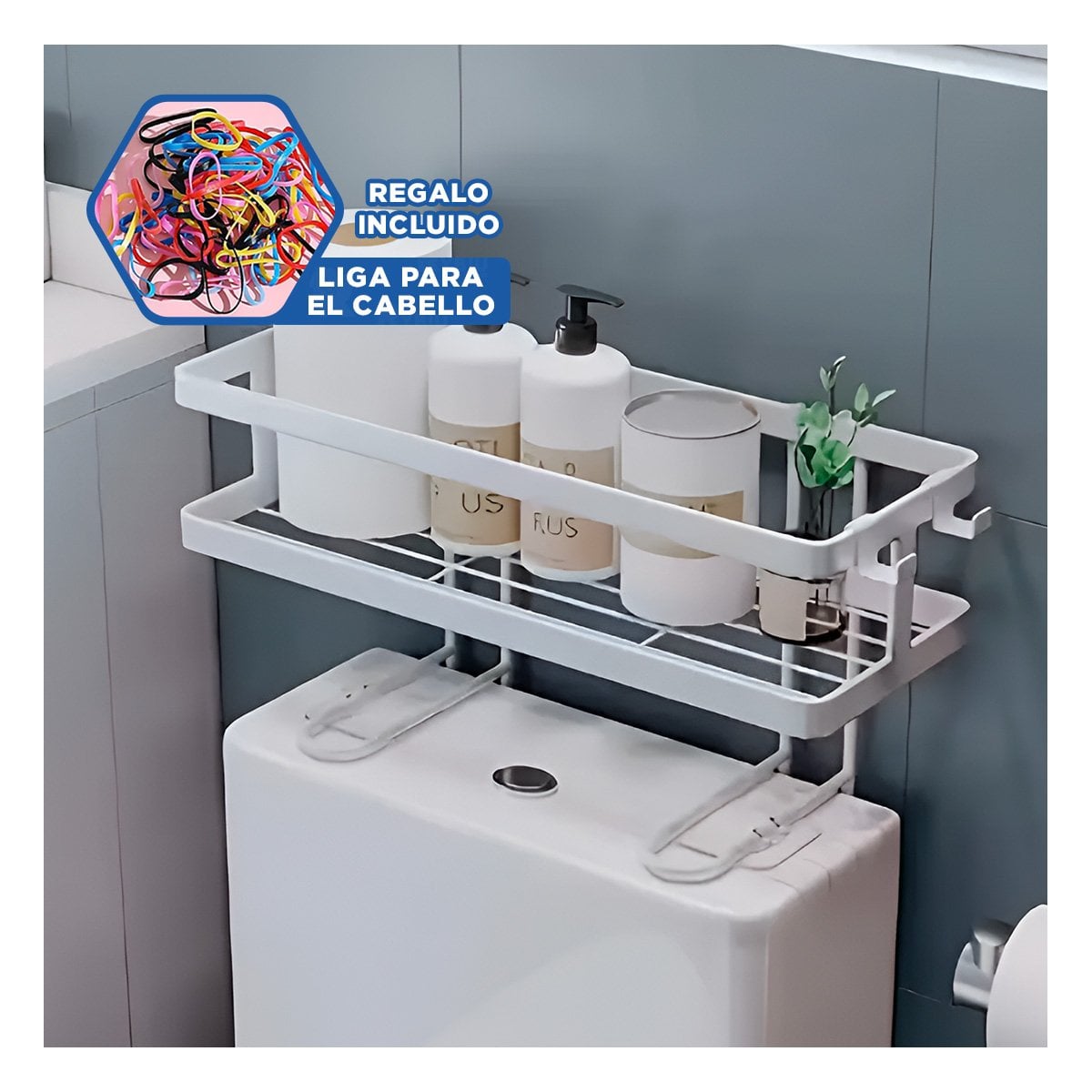 ESTANTE PRACTICO DE PARED 32X14X16CM BLANCO USO DIARIO INTERIOR Y+LIGAS REGALO - 2