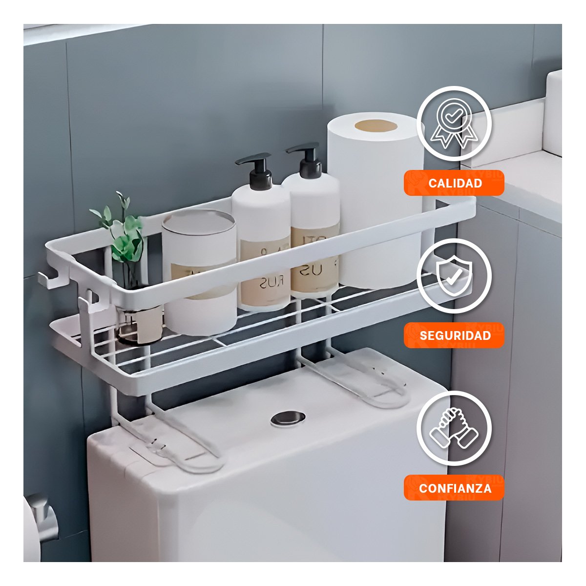 PACK12 ESTANTERIA RESISTENTE DE PARED 32X14X16CM BLANCO ORDEN INTERIOR - 3