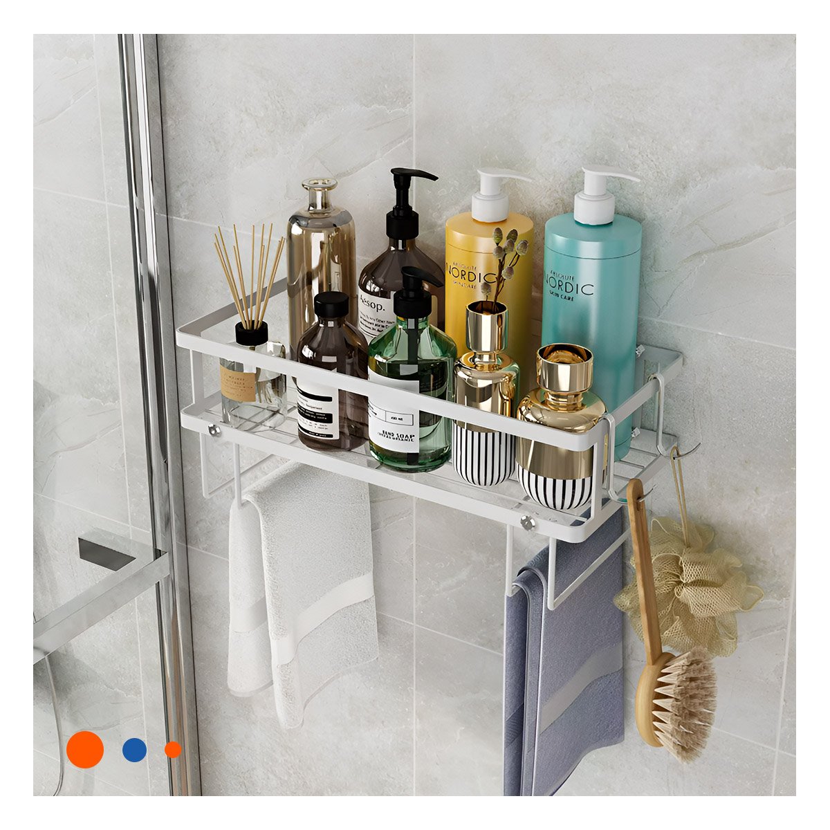 PACK12 ESTANTERIA RESISTENTE DE PARED 32X14X16CM BLANCO ORDEN INTERIOR - 5