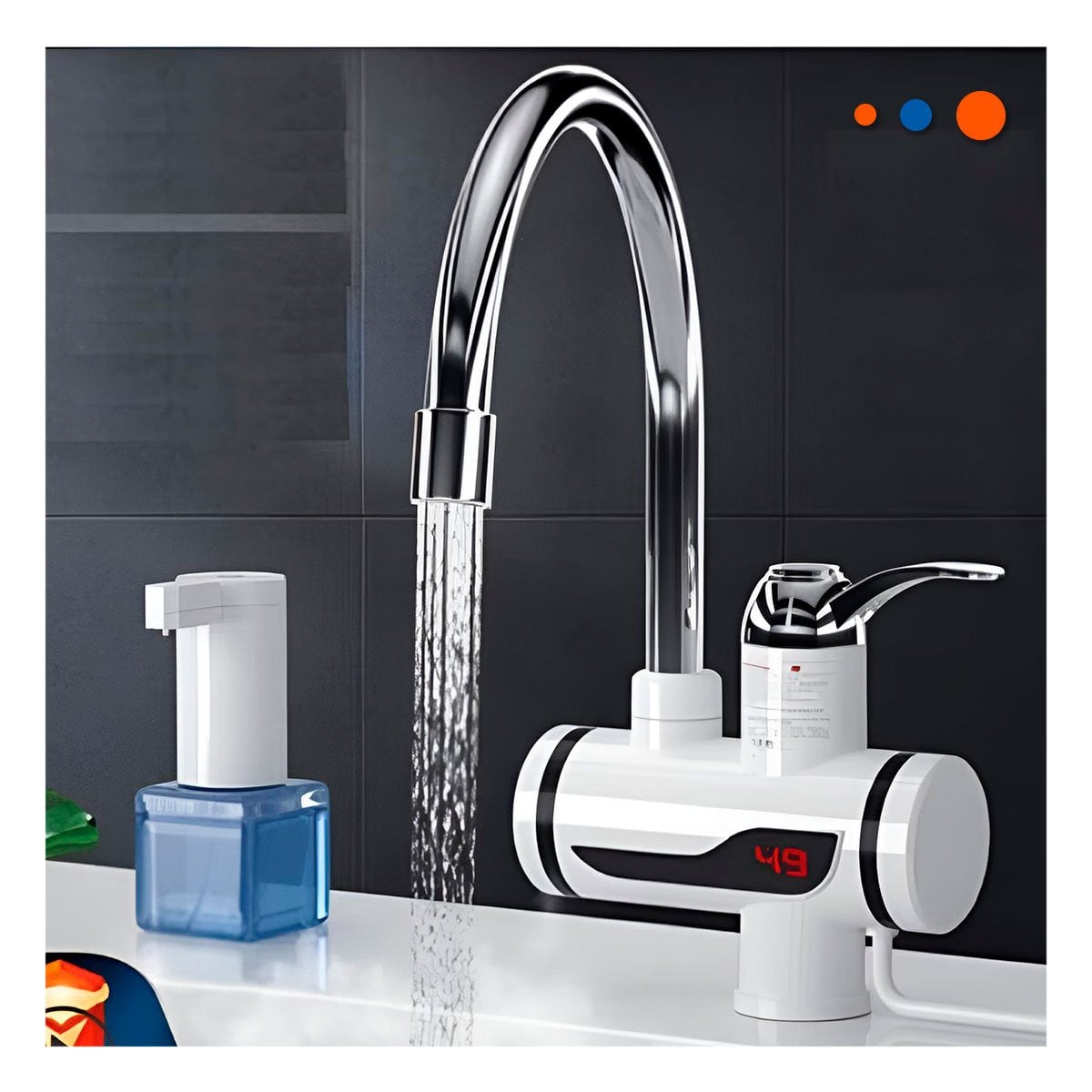 GRIFO CALENTADOR DE AGUA BLANCO CON FLUJO CONSTANTE PARA USO DIARIO Y+PAPEL REGALO - 1