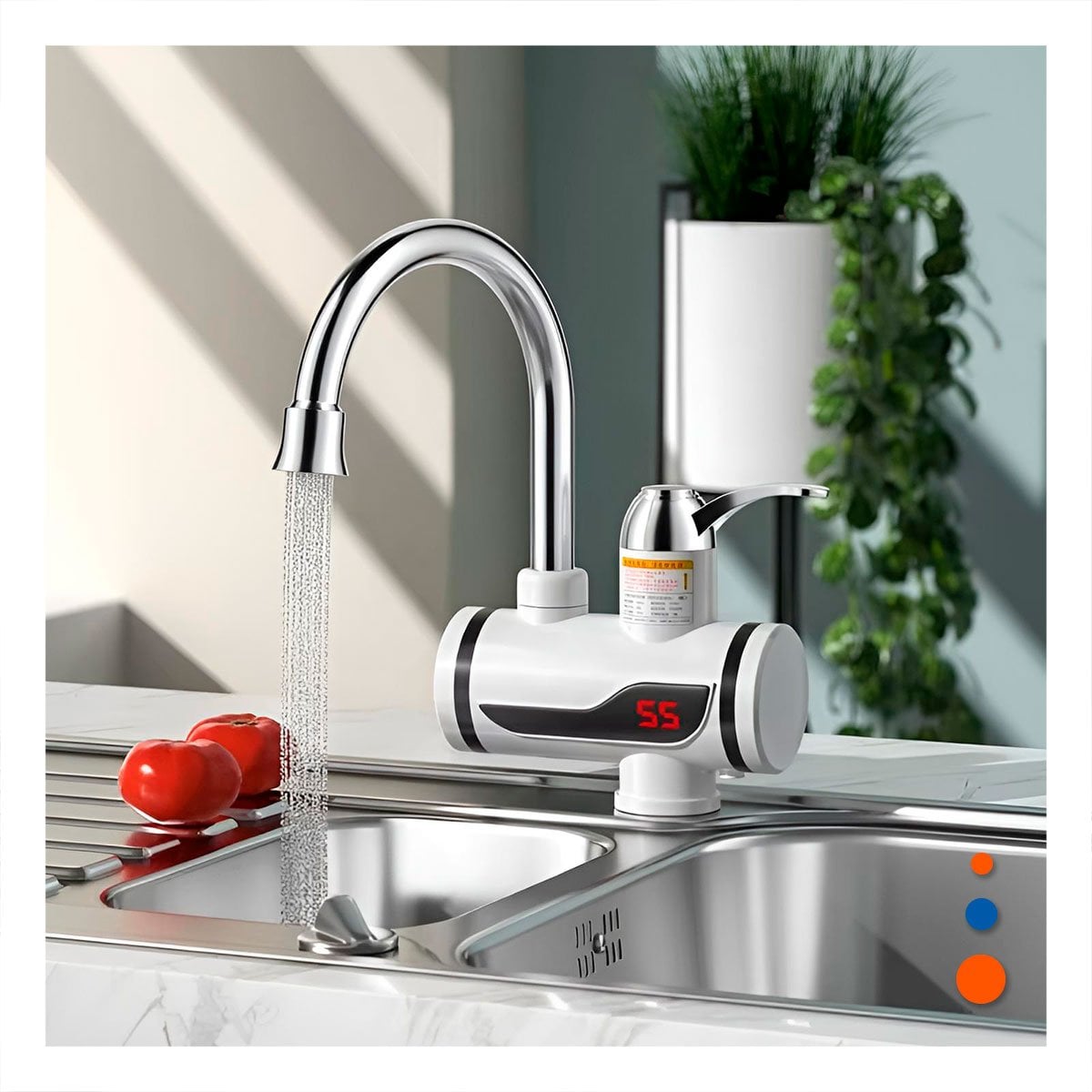 GRIFO CALENTADOR DE AGUA BLANCO CON USO PRACTICO EN TAREAS DE LIMPIEZA Y+POST IT - 1