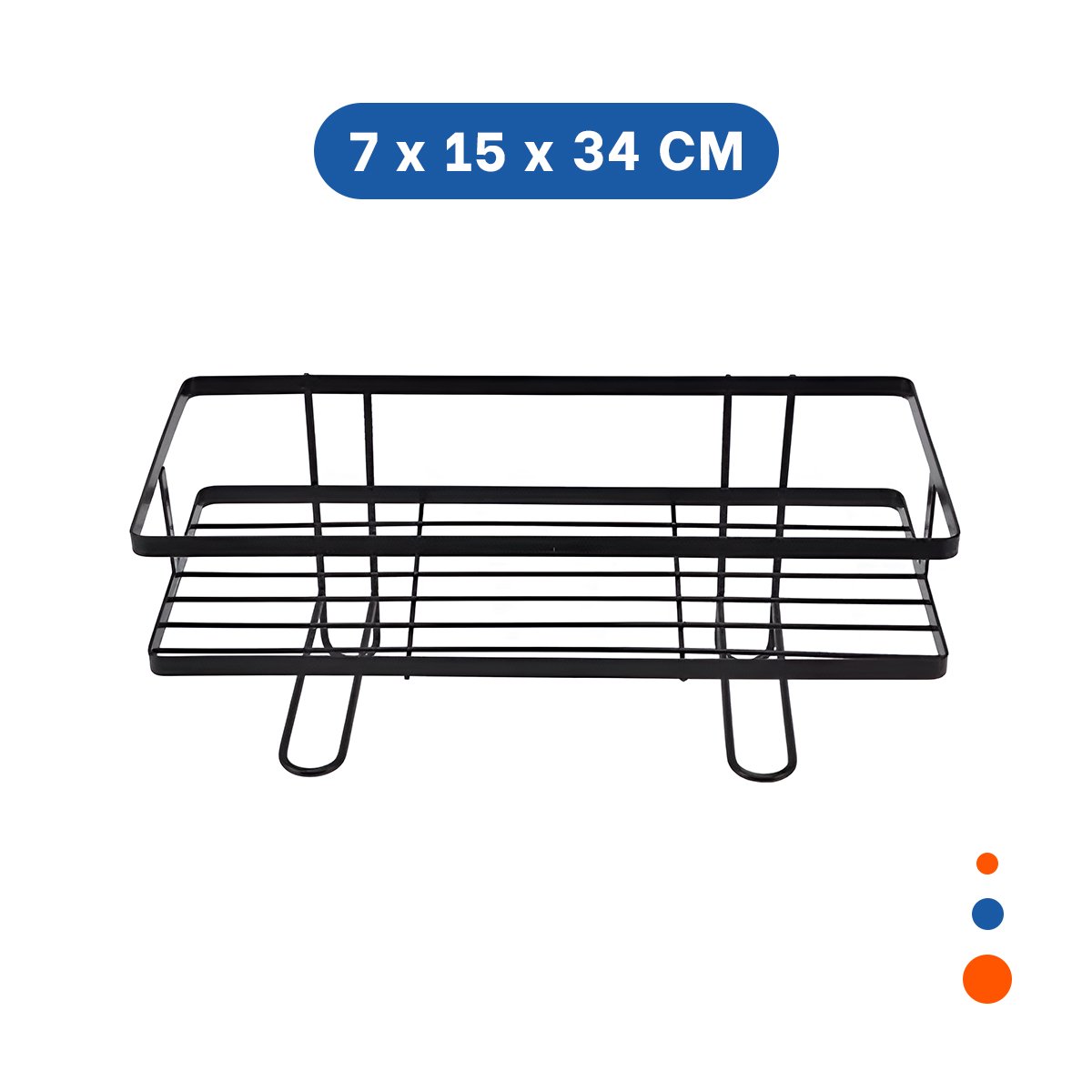 PACK2 SOPORTE FUNCIONAL DE PARED 32X14X16CM NEGRO ESTILO HOGAR Y+REGALO STICKER - 4