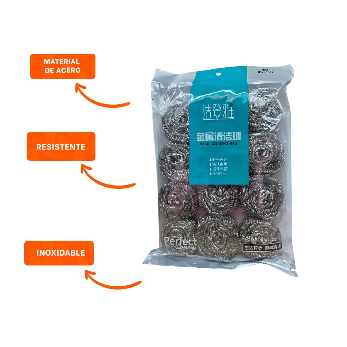LOTE DE ESPONJAS METALICAS RESISTENTES PARA LIMPIEZA EFICAZ EN COCINA HOGAR Y+POST IT - 5