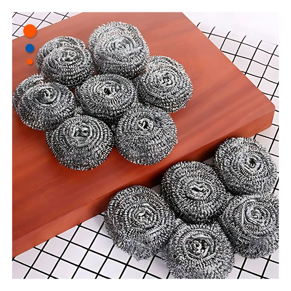 PACK4 LOTE DE ESPONJAS METALICAS MULTIUSO PARA MANTENER OLLAS Y SUPERFICIES Y+PAPEL REGALO - 5