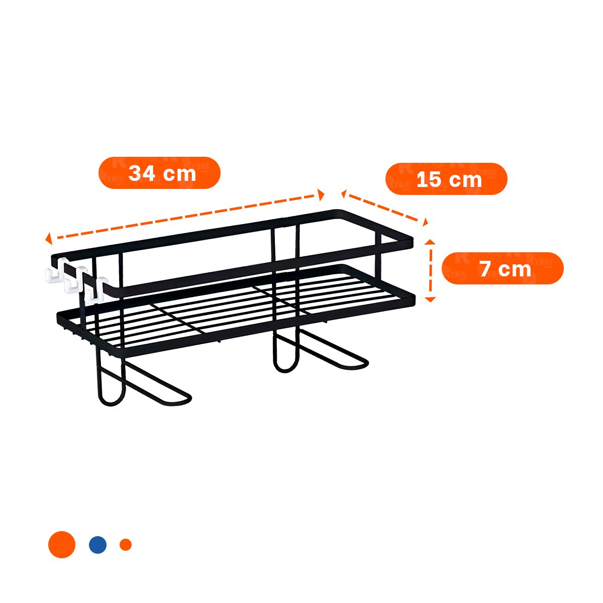 PACK12 ESTANTERIA RESISTENTE DE PARED 32X14X16CM NEGRO ORDEN INTERIOR - 4