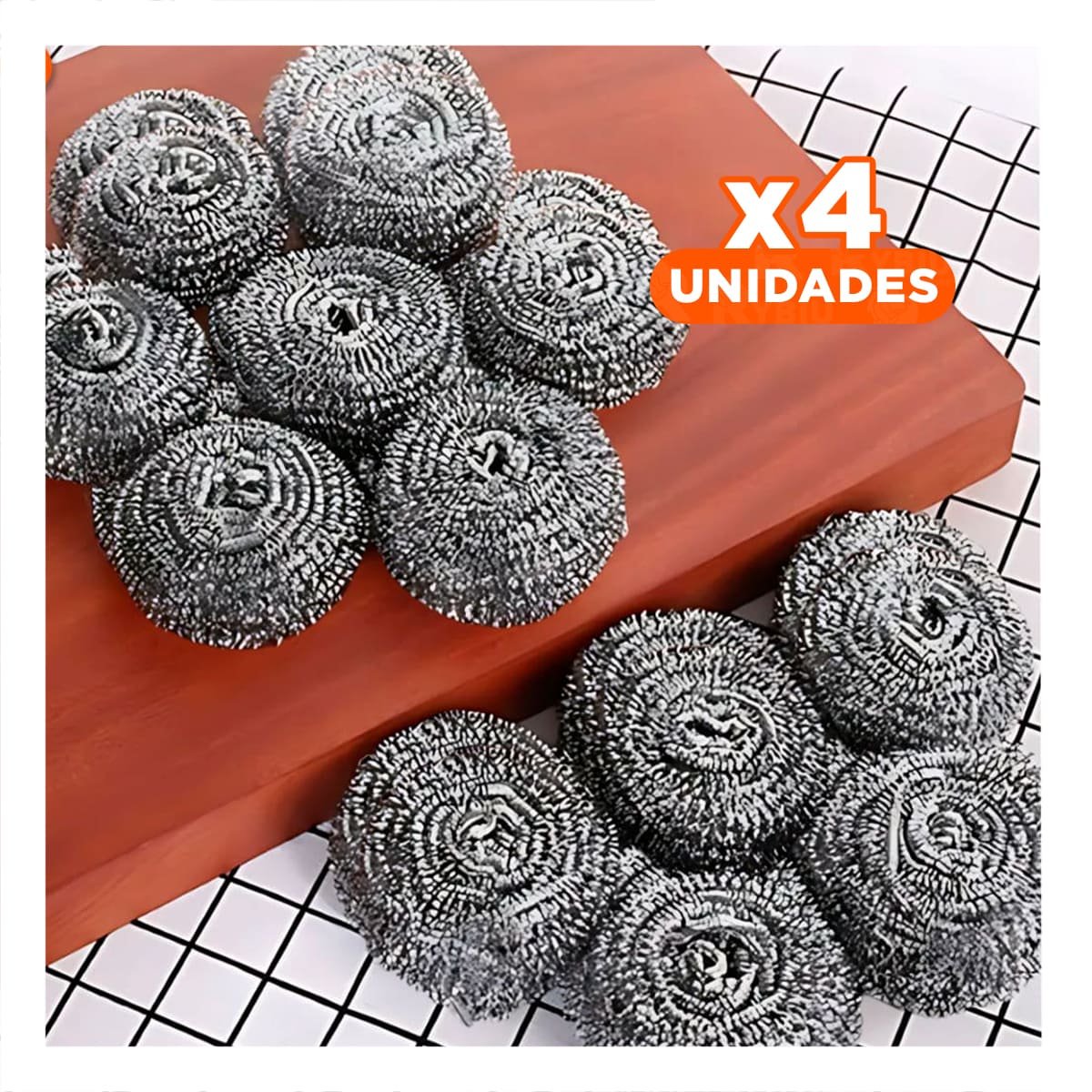 PACK4 SET DE ESPONJAS METALICAS DURADERAS PARA USO DIARIO EN COCINA HOGAR Y+REGALO STICKER - 1