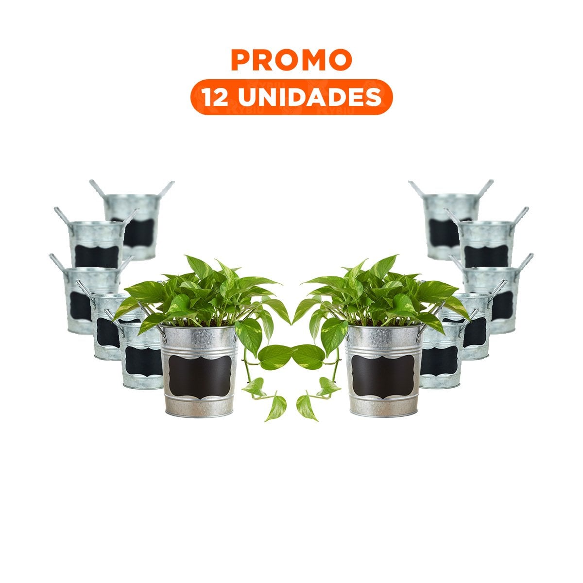 PACK12 CUBO DECORATIVO DE METAL CON DOBLE ASA 10X8.5CM PLATEADO ACABADO DURABLE - 1