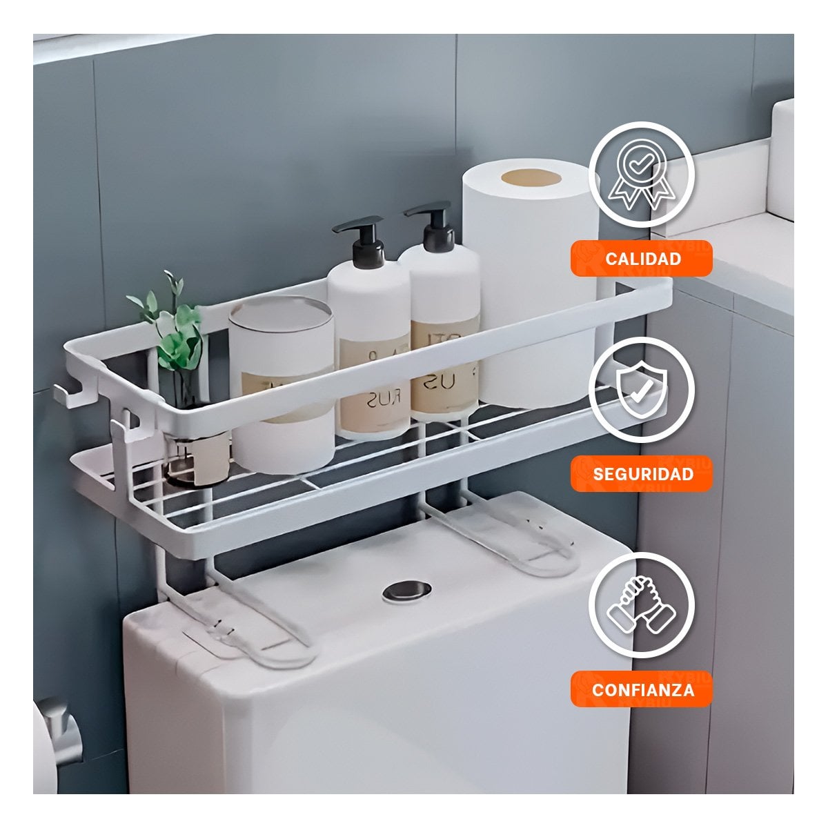 ESTANTE HORIZONTAL DE PARED 32X14X16CM COLOR BLANCO ORGANIZA ESPACIO HOGAR - 1
