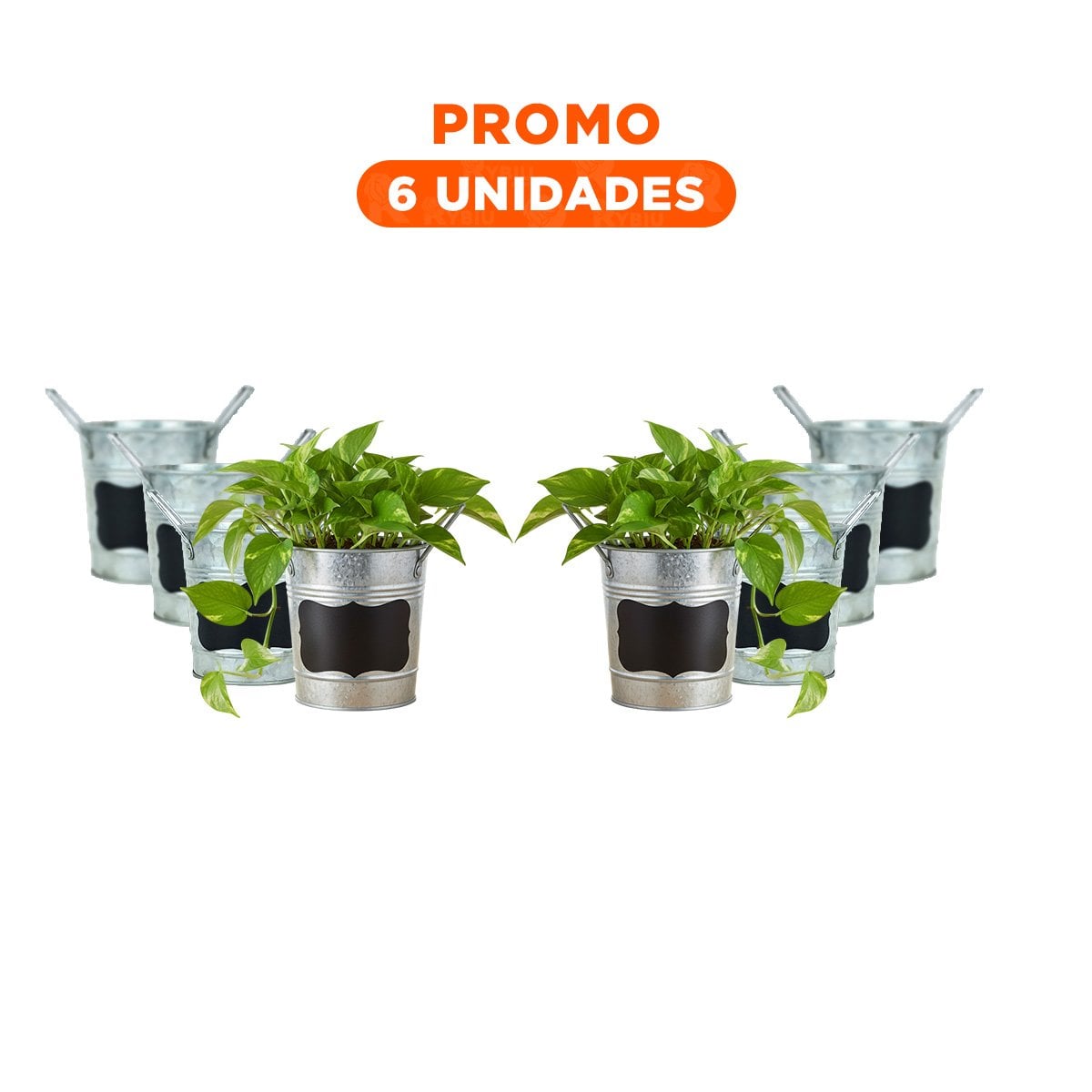 PACK6 CUBO DECORATIVO DE METAL CON DOBLE ASA 10X8.5CM PLATEADO USO DECORATIVO Y+REGALO STICKER - 1