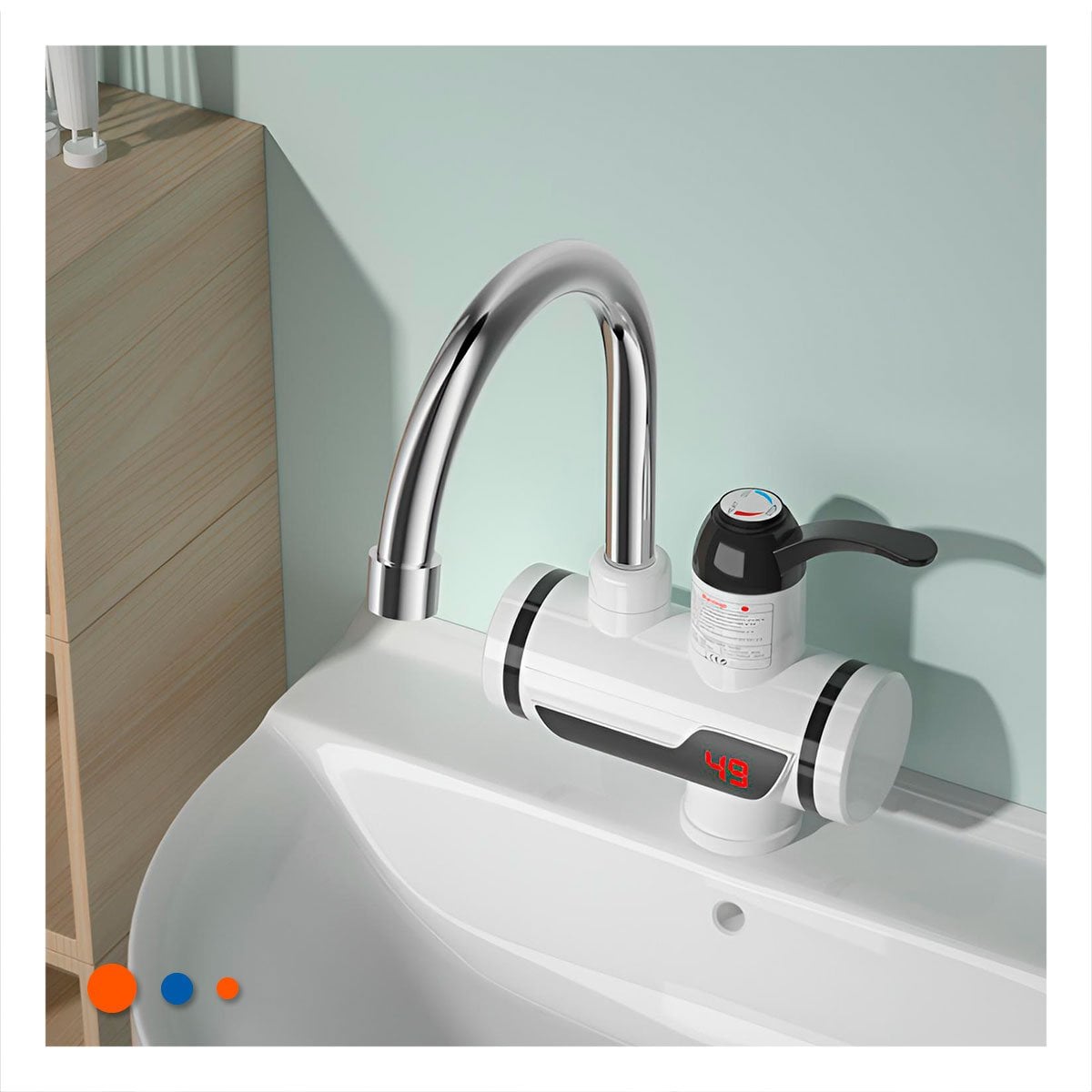 PACK2 DISPENSADOR CALENTADOR DE AGUA BLANCO MODERNO PARA ESPACIOS FUNCIONALES Y+REGALO STICKER - 3