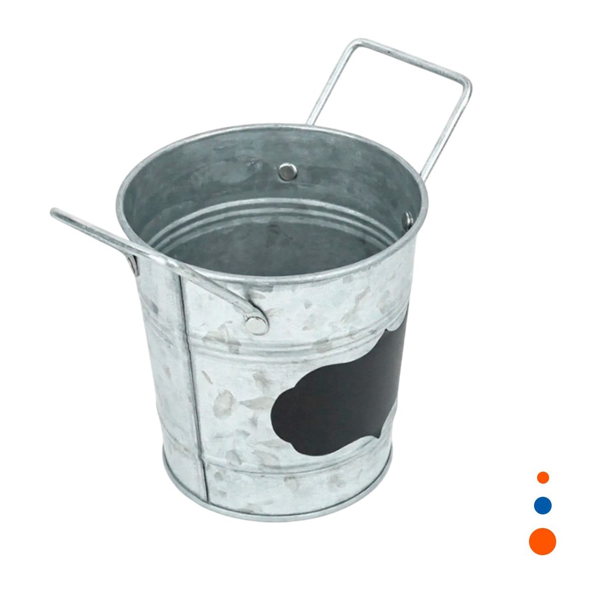 PACK4 PORTAMACETA CUBO DE METAL CON DOBLE ASA 10X8.5CM PLATEADO ACABADO DURABLE Y+PAPEL REGALO - 3