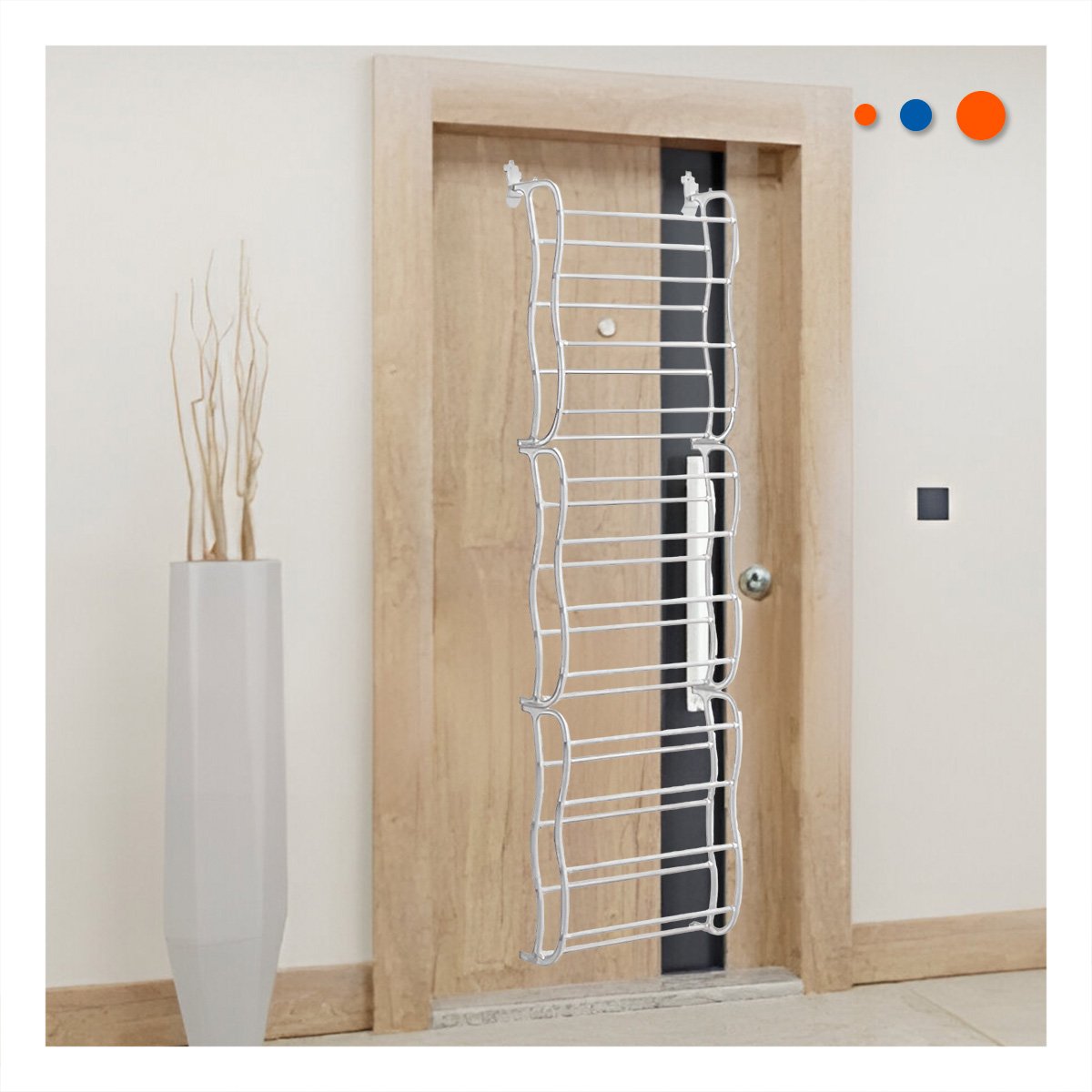 ZAPATERA FUNCIONAL DE PUERTA PARA 36 PARES CALZADO BLANCO USO DIARIO Y+REGALO STICKER - 2