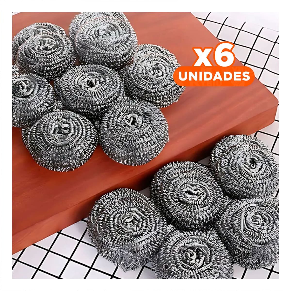 PACK6 JUEGO DE ESPONJAS METALICAS RESISTENTES PARA LIMPIEZA DE OLLAS SARTENES Y SUPERFICIES - 1