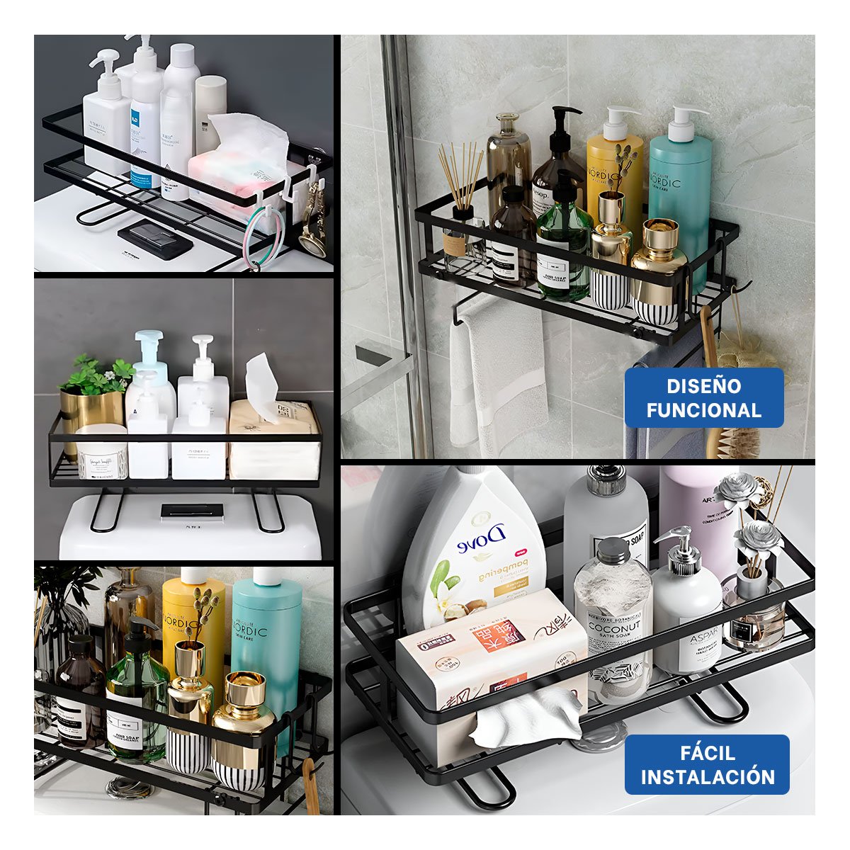 ESTANTE COMPACTO DE PARED 32X14X16CM NEGRO ORDEN Y ESTILO INTERIOR Y+PAPEL REGALO - 3