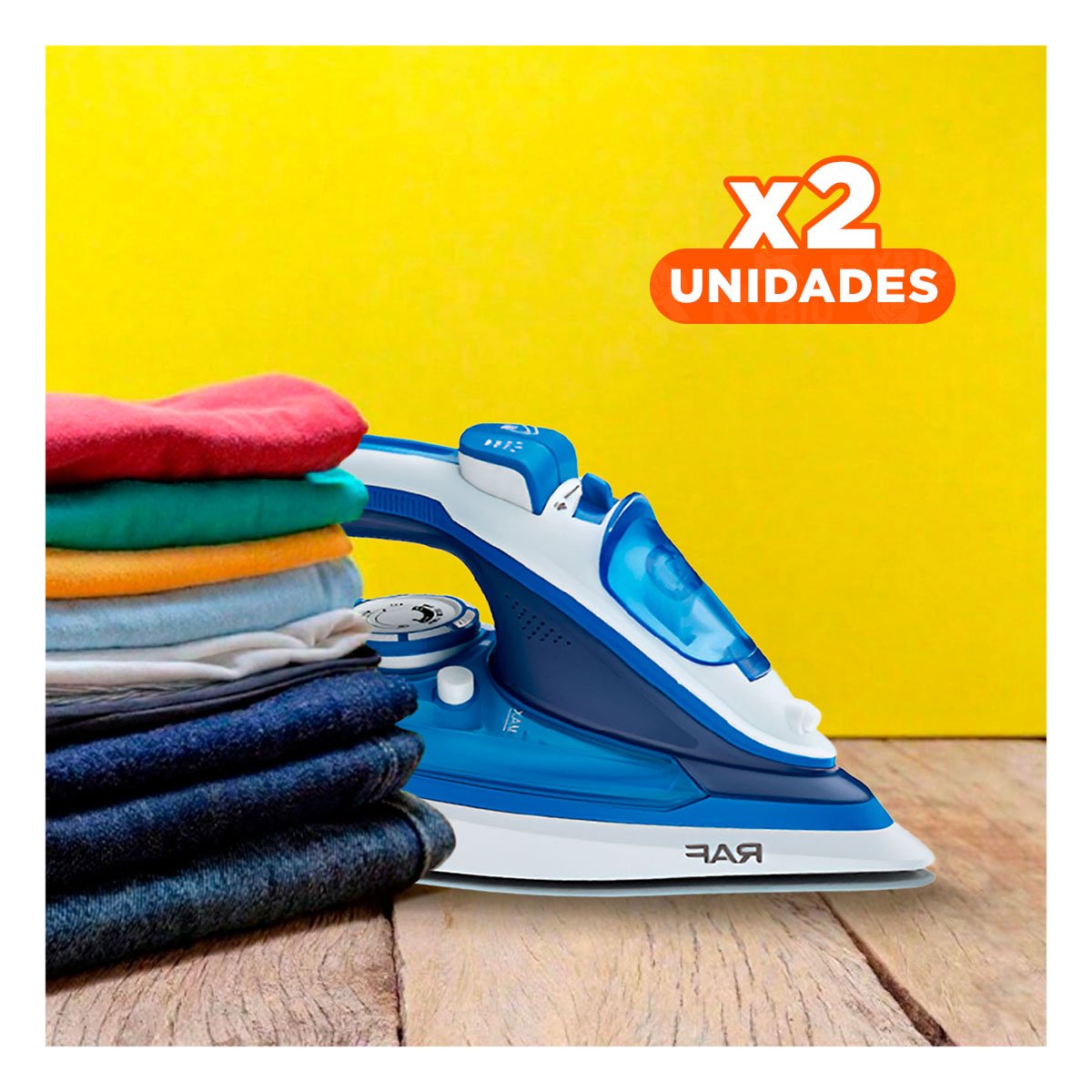 PACK2 EQUIPO DE VAPOR ELECTRICA BLANCO Y AZUL USO HOGAR CUIDADO ROPA DIARIO - 1