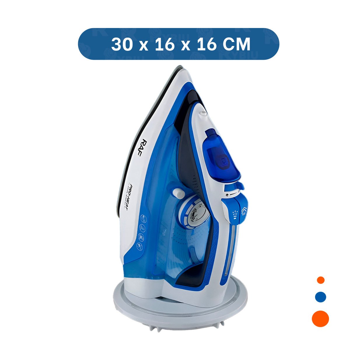 PLANCHA DE VAPOR ELECTRICA BLANCO Y AZUL CALOR CONSTANTE PARA ROPA HOGAR Y+LIGAS REGALO - 4