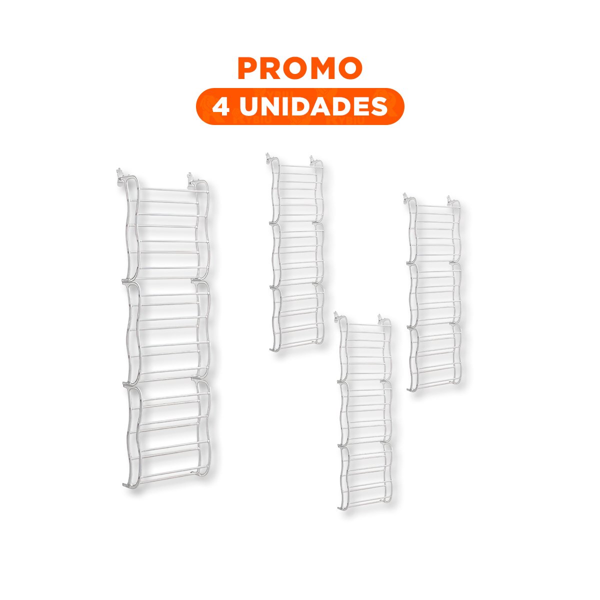 PACK4 SOPORTE FUNCIONAL DE PUERTA PARA 36 PARES CALZADO BLANCO HOGAR ORDEN - 1