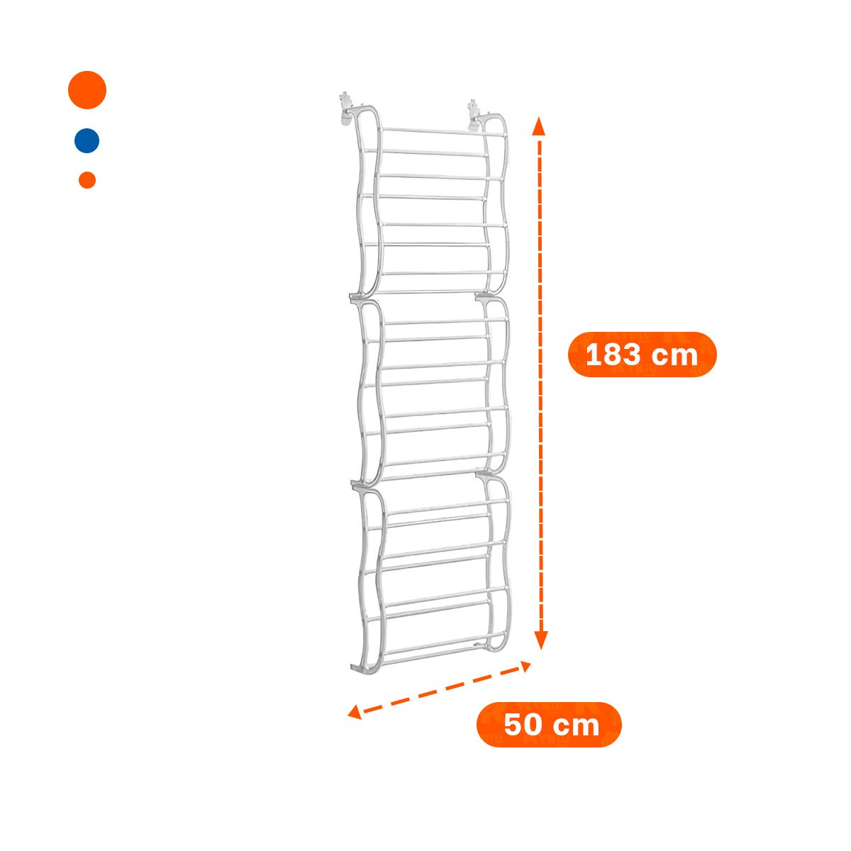 PACK4 SOPORTE FUNCIONAL DE PUERTA PARA 36 PARES CALZADO BLANCO HOGAR ORDEN - 4