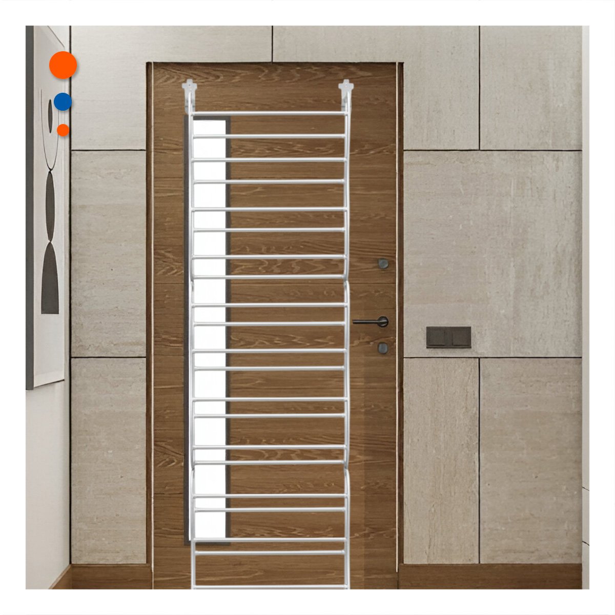 PACK6 ESTANTE FUNCIONAL DE PUERTA PARA 36 PARES CALZADO BLANCO HOGAR ORDEN Y+REGALO STICKER - 3