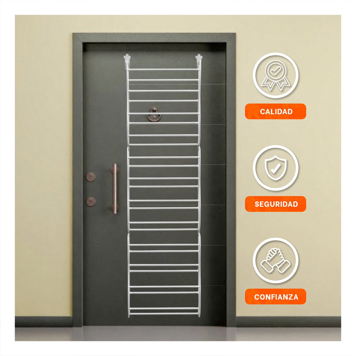 PACK4 ESTANTE COLGANTE DE PUERTA PARA 36 PARES CALZADO BLANCO ORDEN HOGAR Y+REGALO STICKER - 3