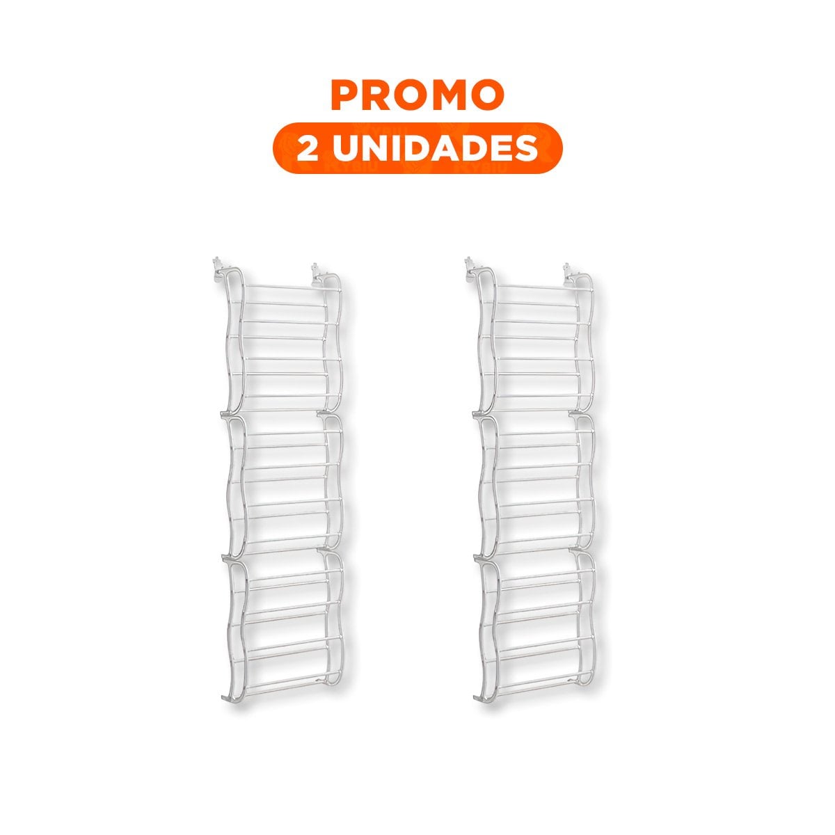 PACK2 SOPORTE COMPACTO DE PUERTA PARA 36 PARES CALZADO BLANCO USO DIARIO Y+REGALO STICKER - 1