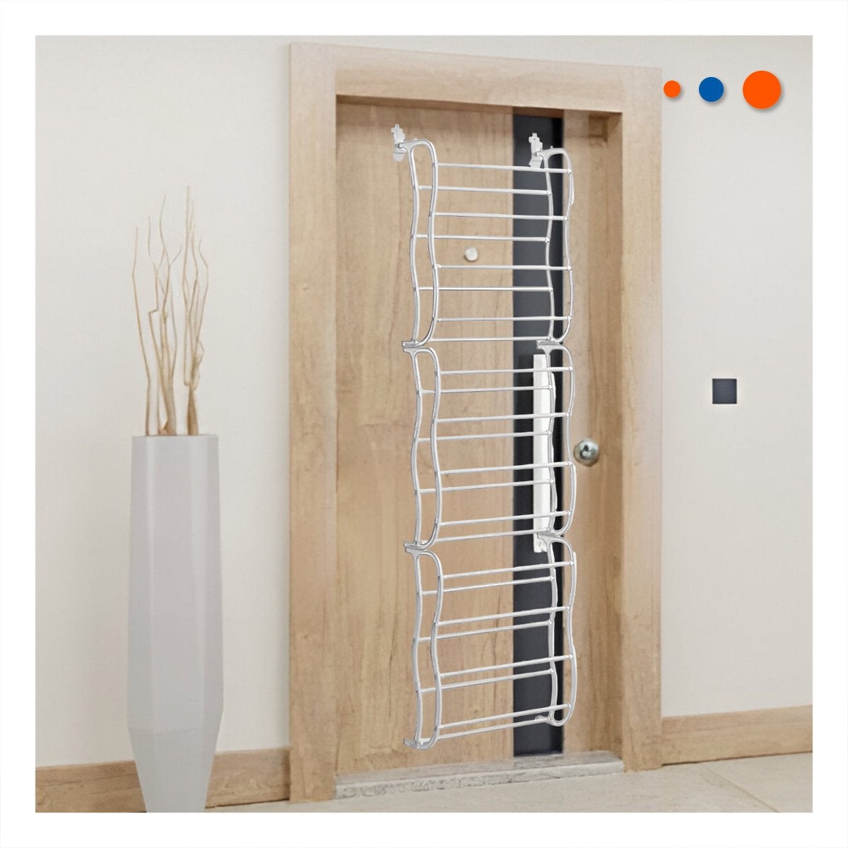 PACK2 SOPORTE COMPACTO DE PUERTA PARA 36 PARES CALZADO BLANCO USO DIARIO Y+REGALO STICKER - 5