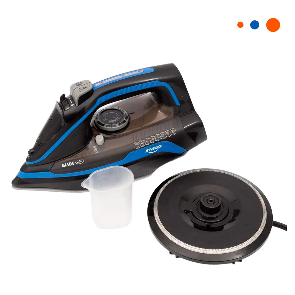 PLANCHA DE VAPOR ELECTRICA NEGRO Y AZUL DISENO MODERNO USO DIARIO EN CASA Y+REGALO STICKER - 1