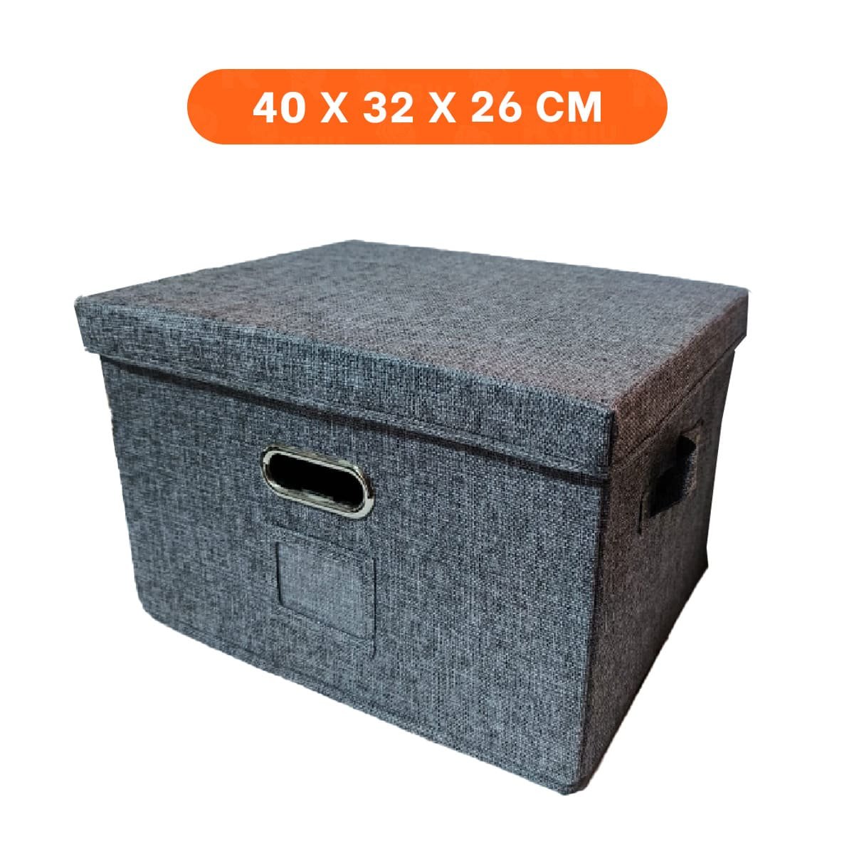 PACK6 SISTEMA ORGANIZADOR CON TAPA 40X32X26CM CELESTE JASPEADO HOGAR UTIL - 4