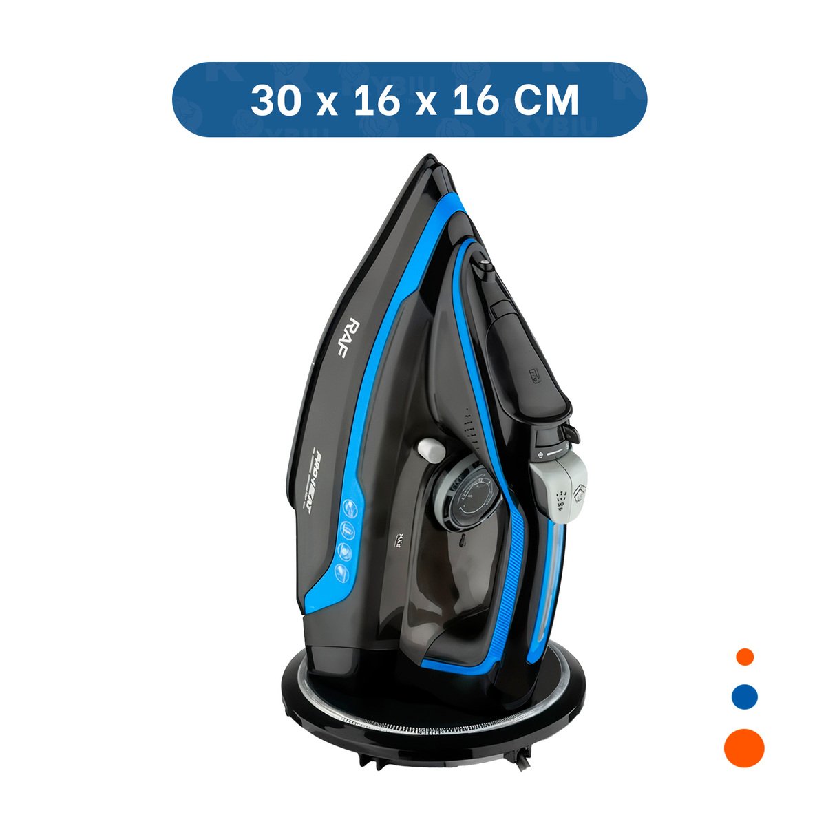 PLANCHA DE VAPOR ELECTRICA NEGRO Y AZUL POTENTE PARA ROPA HOGAR DIARIO PLUS Y+PAPEL REGALO - 4