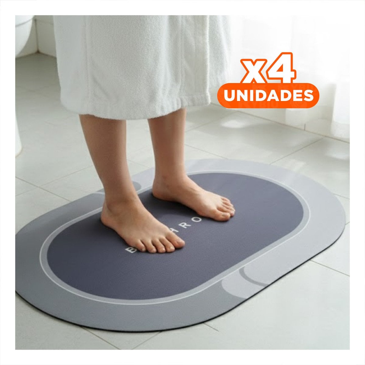 PACK4 ALFOMBRILLA OVALADA PARA USO EN CASA Y HOGAR CON FACIL INTEGRACION PLOMO Y+PAPEL REGALO - 1