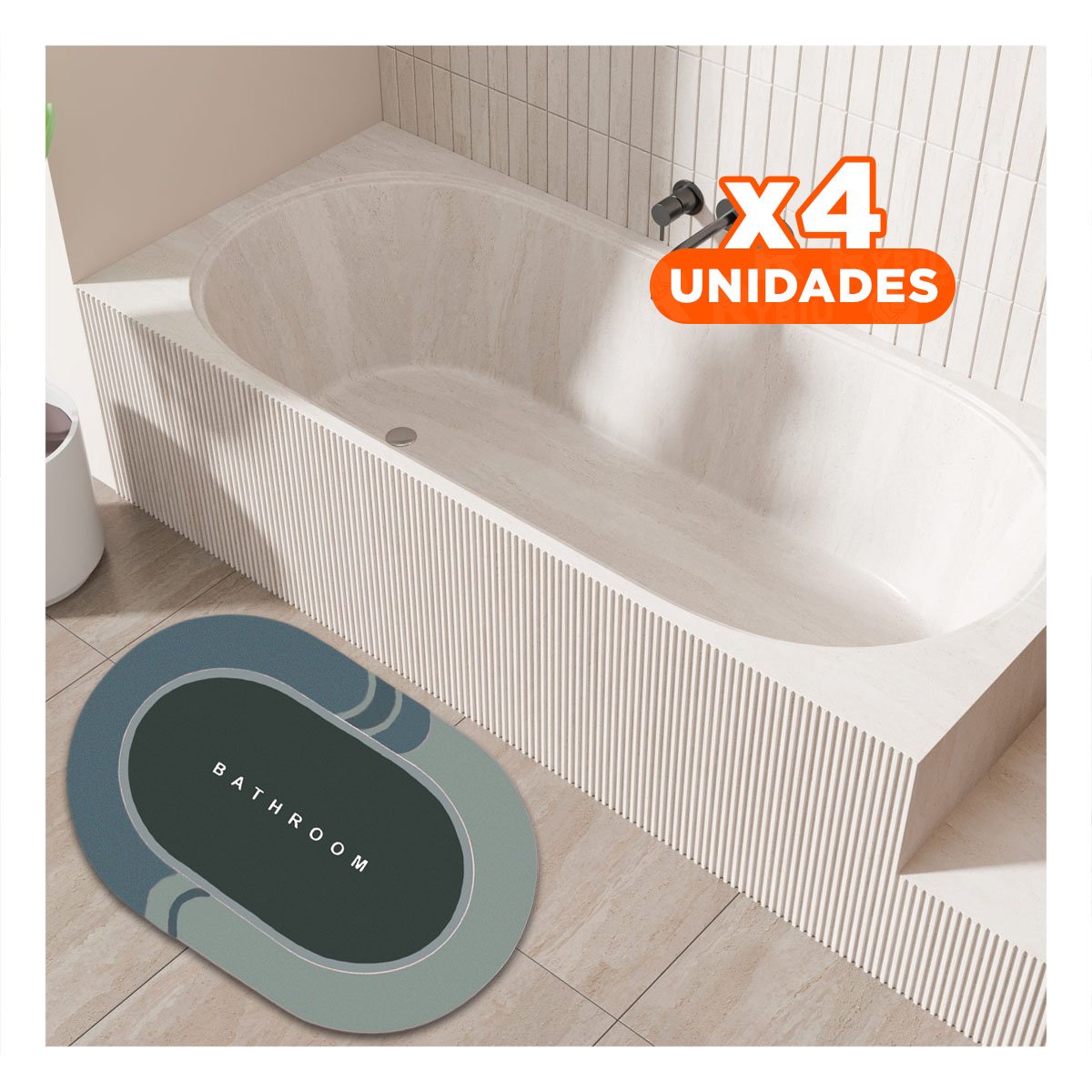 PACK4 ALFOMBRILLA OVALADA PARA CASA Y HOGAR CON USO CONSTANTE VERDE OSCURO Y+PAPEL REGALO - 1