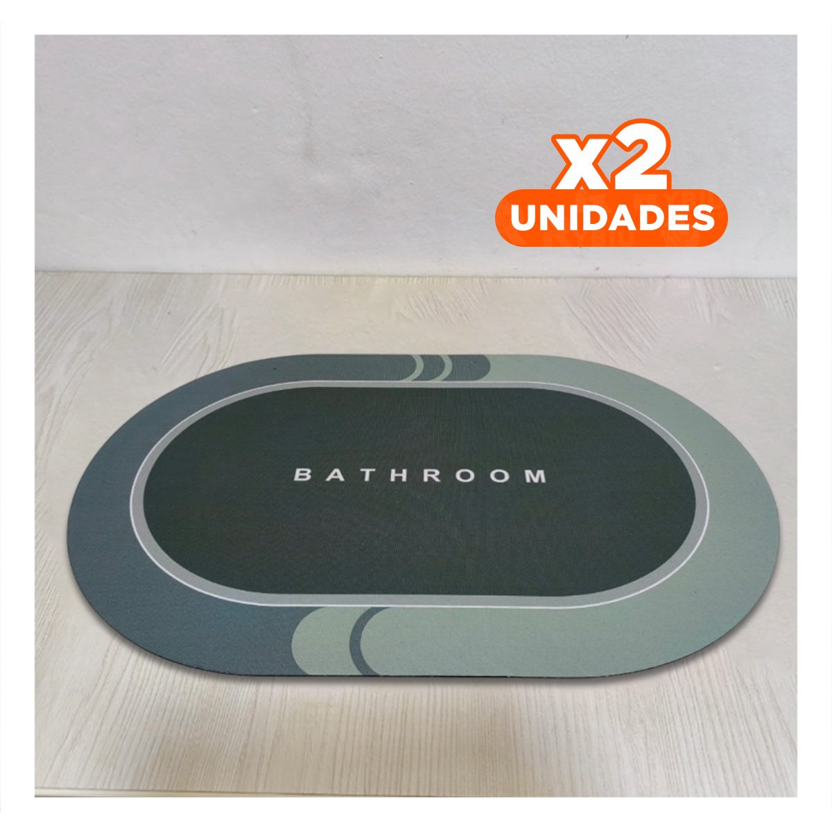 PACK2 ALFOMBRA OVALADA PARA CASA Y HOGAR CON PRESENCIA DISCRETA VERDE OSCURO - 1
