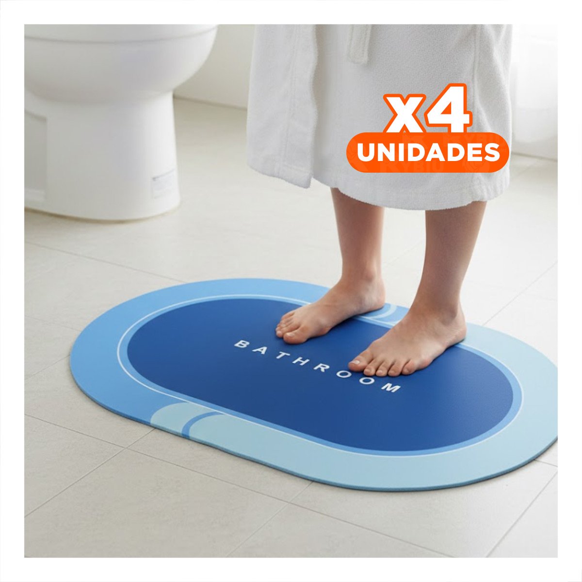 PACK4 TAPIZ OVALADO FUNCIONAL PARA USO EN CASA Y HOGAR COMODA CELESTE Y+REGALO STICKER - 1