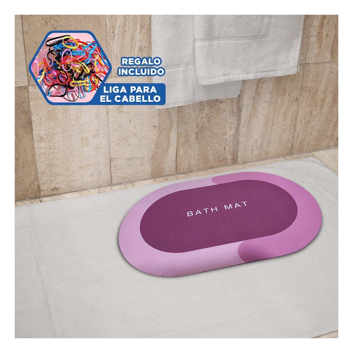 SUPERFICIE OVALADA DE PISO ROSADA PARA HOGAR Y CASA CON FORMA PRACTICA Y+LIGAS REGALO - 2