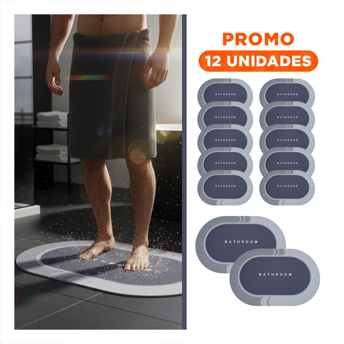 PACK12 TAPIZ OVALADO PARA AMBIENTES DE CASA Y HOGAR CON PRESENCIA DISCRETA PLOMO - 1