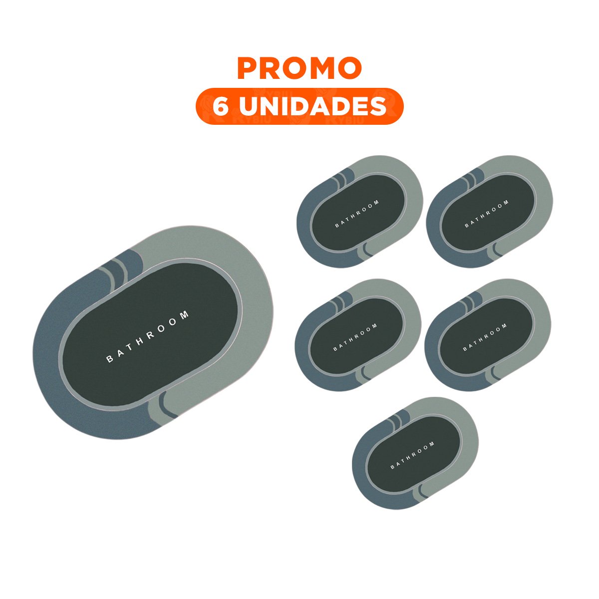 PACK6 CUBIERTA DE PISO OVALADA PARA USO EN CASA Y HOGAR VERDE OSCURO Y+REGALO STICKER - 1