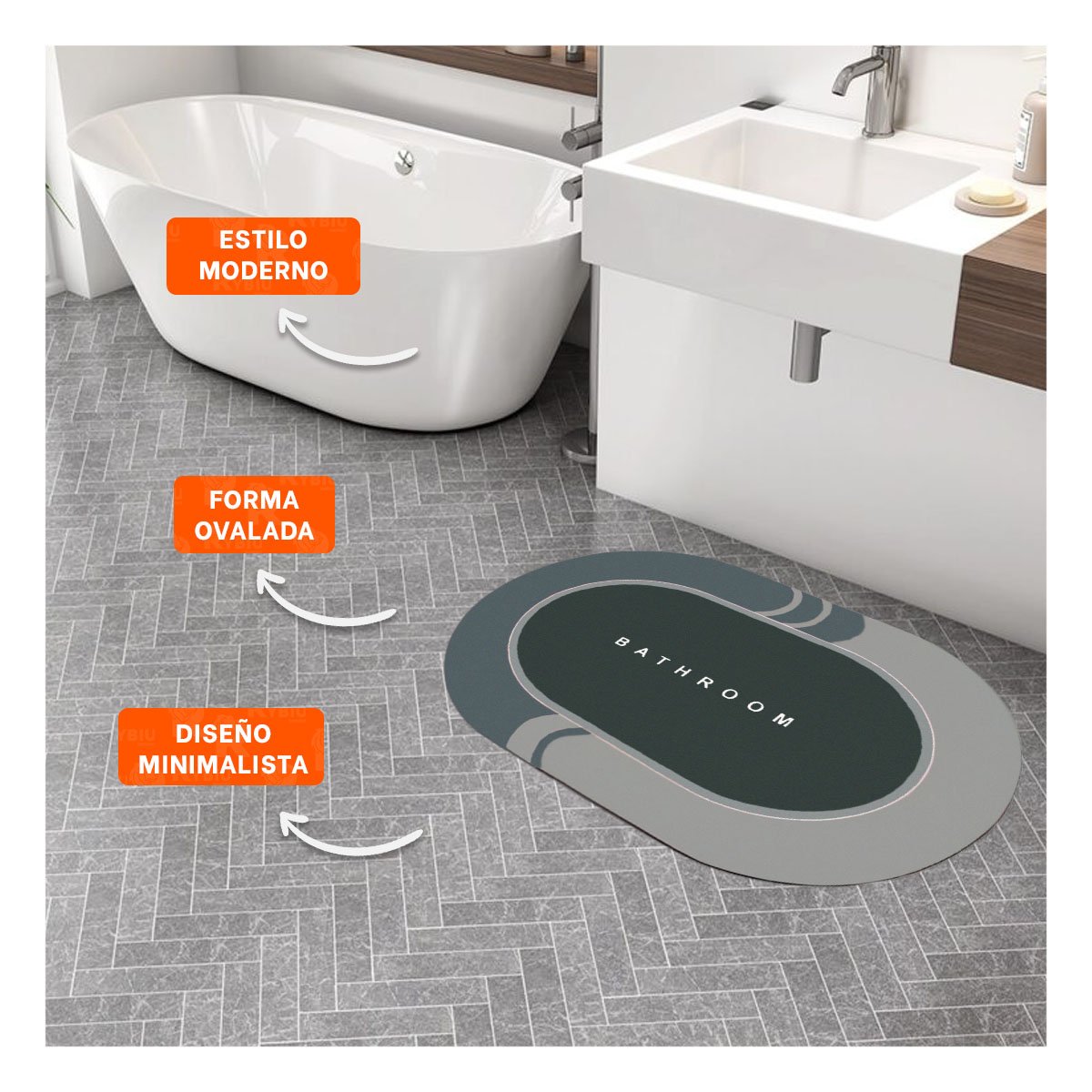 PACK6 CUBIERTA DE PISO OVALADA PARA USO EN CASA Y HOGAR VERDE OSCURO Y+REGALO STICKER - 5