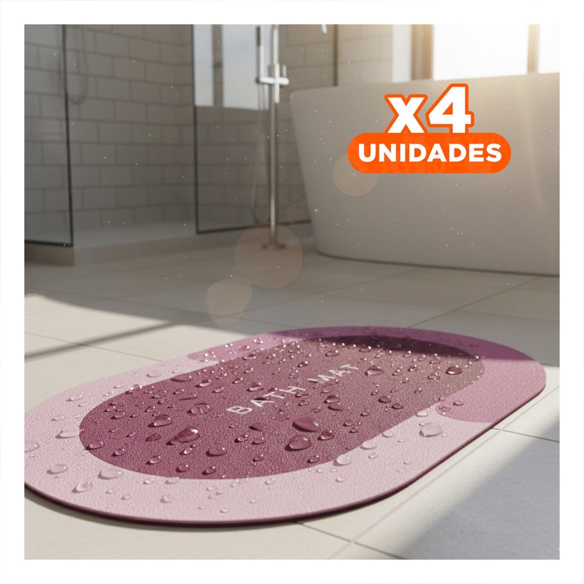 PACK4 ALFOMBRILLA OVALADA ROSADA PARA USO EN CASA Y HOGAR CON FACIL INTEGRACION Y+PAPEL REGALO - 1