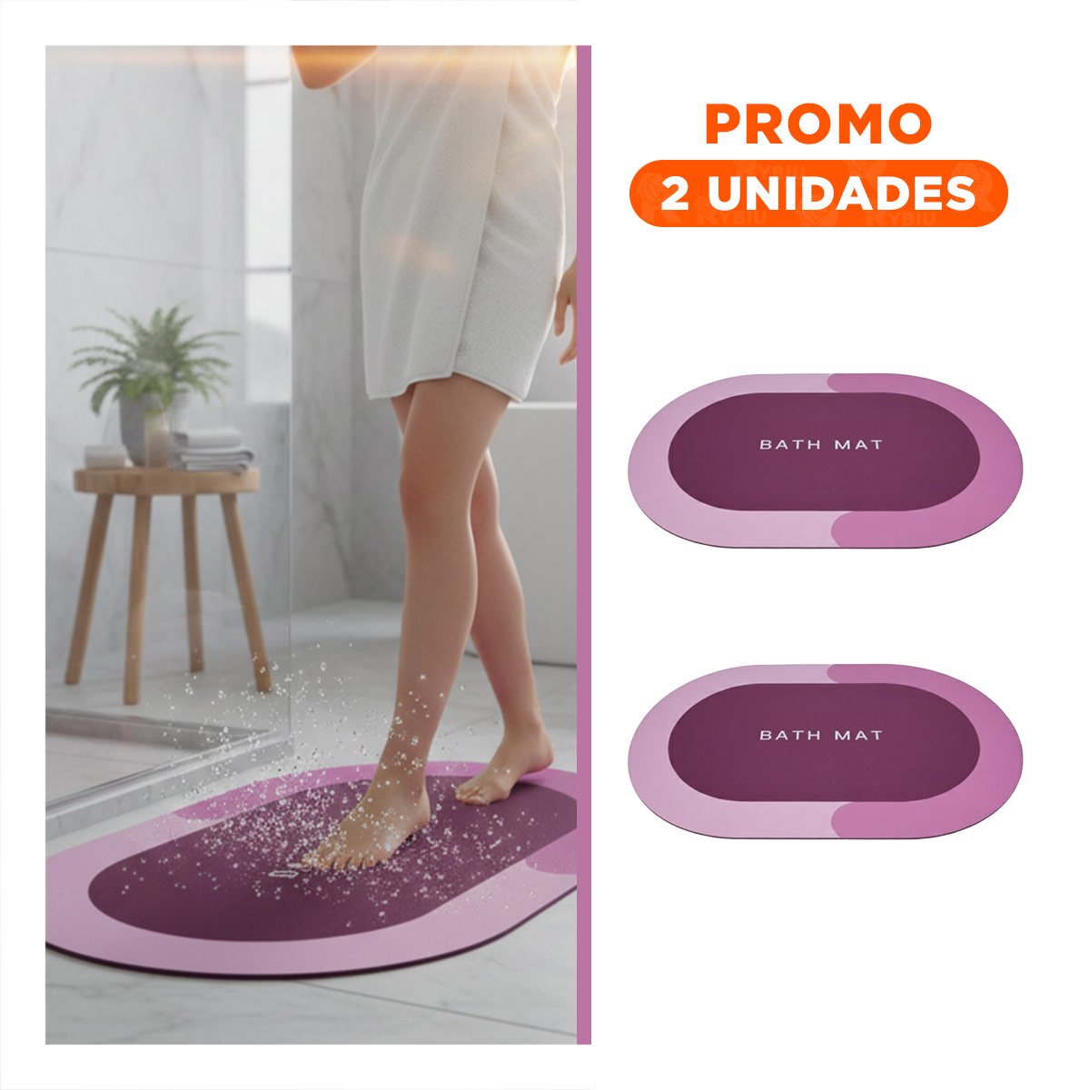PACK2 TAPETE OVALADO DECORATIVO ROSADO PARA USO EN CASA Y HOGAR Y+REGALO STICKER - 1
