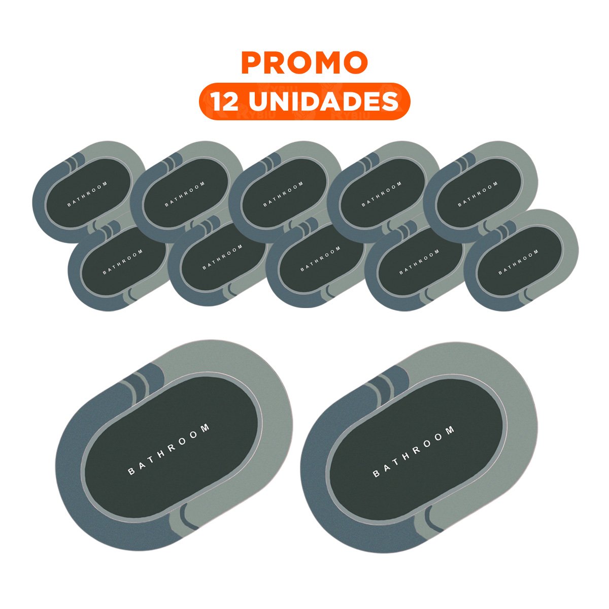 PACK12 BASE DE PISO OVALADA PARA USO EN CASA Y HOGAR CON USO DIARIO VERDE OSCURO - 1
