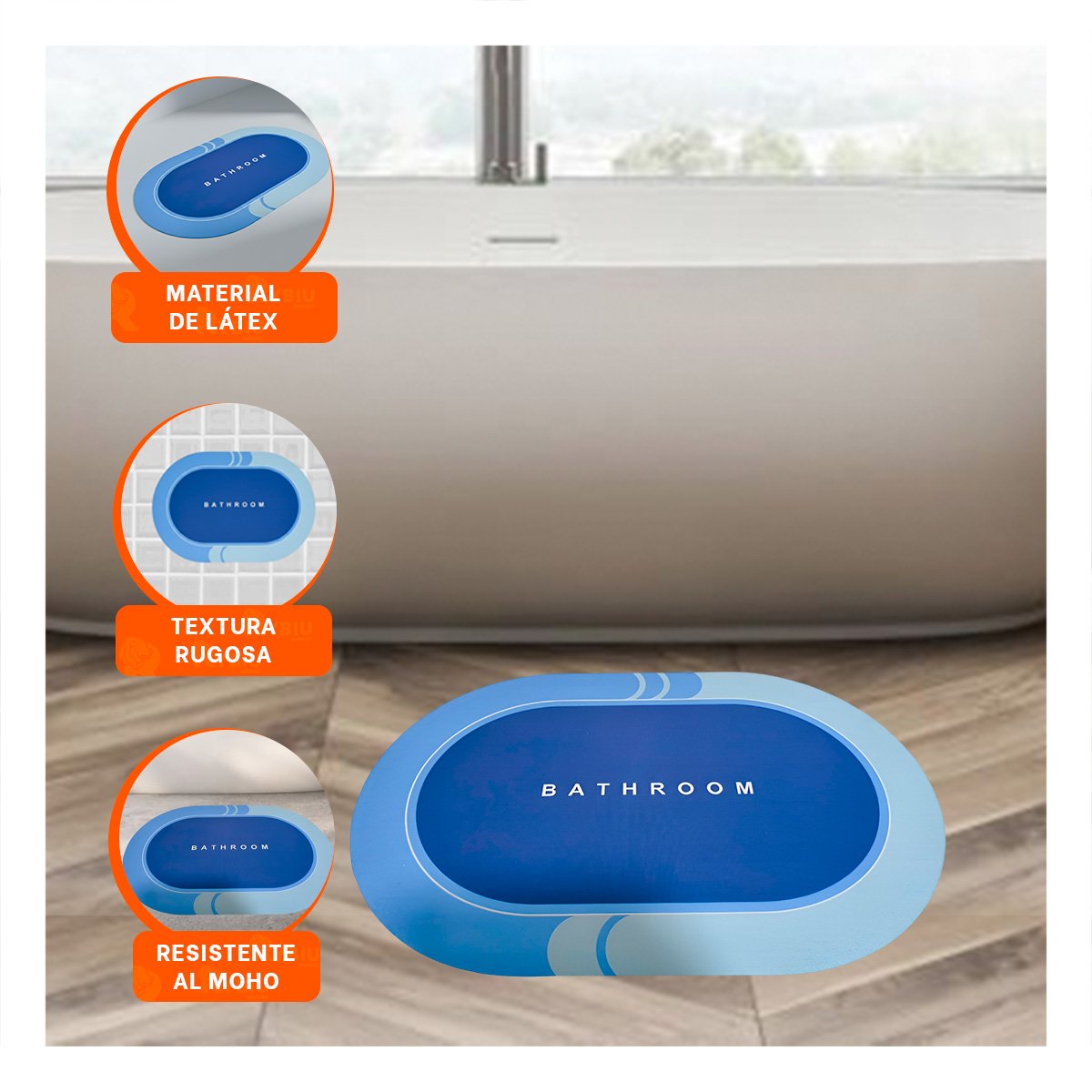 PACK2 ALFOMBRA OVALADA PARA CASA Y HOGAR CON PRESENCIA LIGERA EN ESPACIOS CELESTE - 5