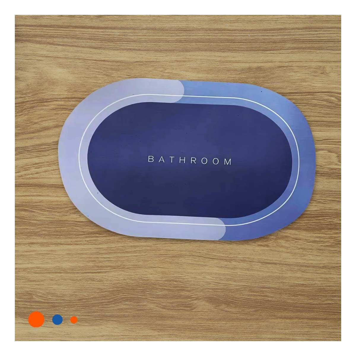PACK4 TAPIZ OVALADO FUNCIONAL PARA USO EN CASA Y HOGAR AZUL - 2