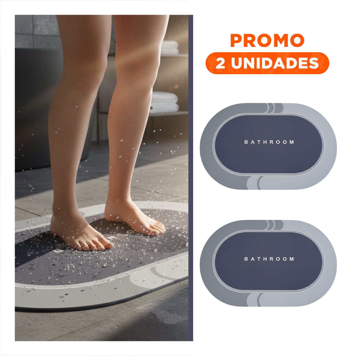 PACK2 TAPETE OVALADO DECORATIVO DE USO EN CASA Y HOGAR CON ESTILO SOBRIO PLOMO Y+REGALO STICKER - 1