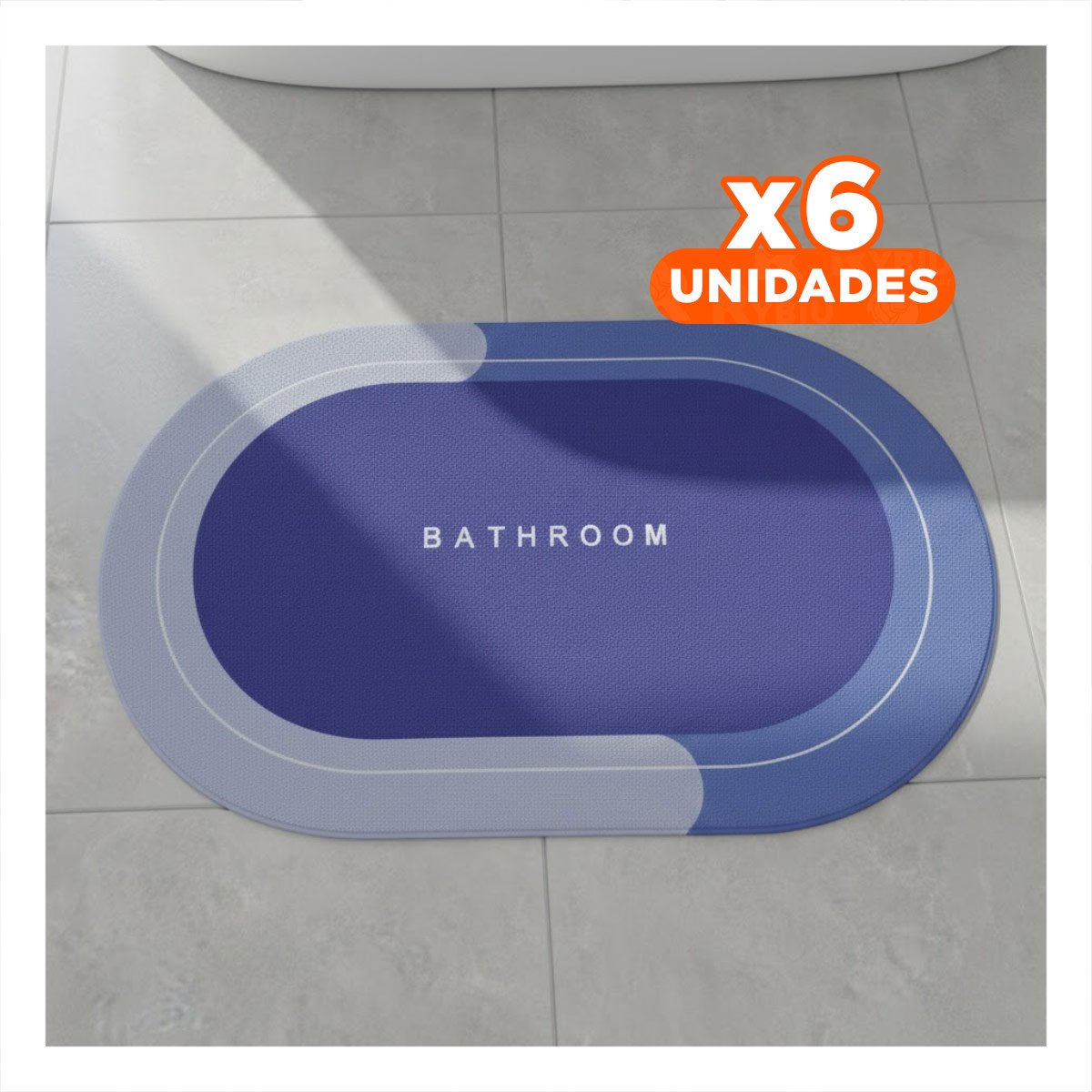 PACK6 BASE DE PISO OVALADA PARA USO EN CASA Y HOGAR AZUL Y+PAPEL REGALO - 1