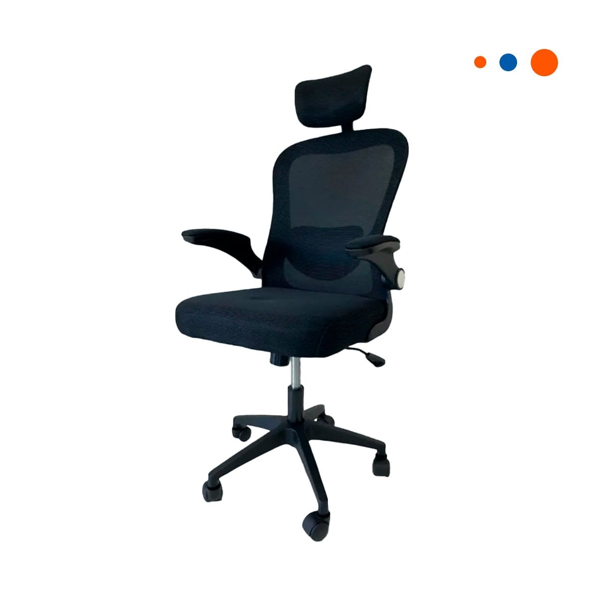 BUTACA DE OFICINA FUNCIONAL PARA ESCRITORIO EN AMBIENTES DE TRABAJO NEGRO Y+REGALO STICKER - 1