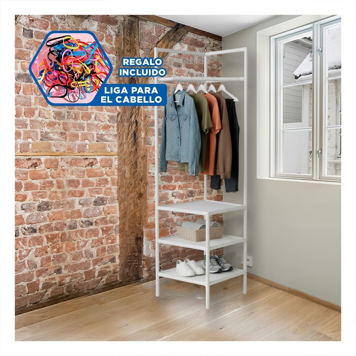 ZAPATERO ESQUINERO CON PERCHERA VERTICAL PARA ORGANIZAR CALZADO EN EL HOGAR Y+LIGAS REGALO - 2